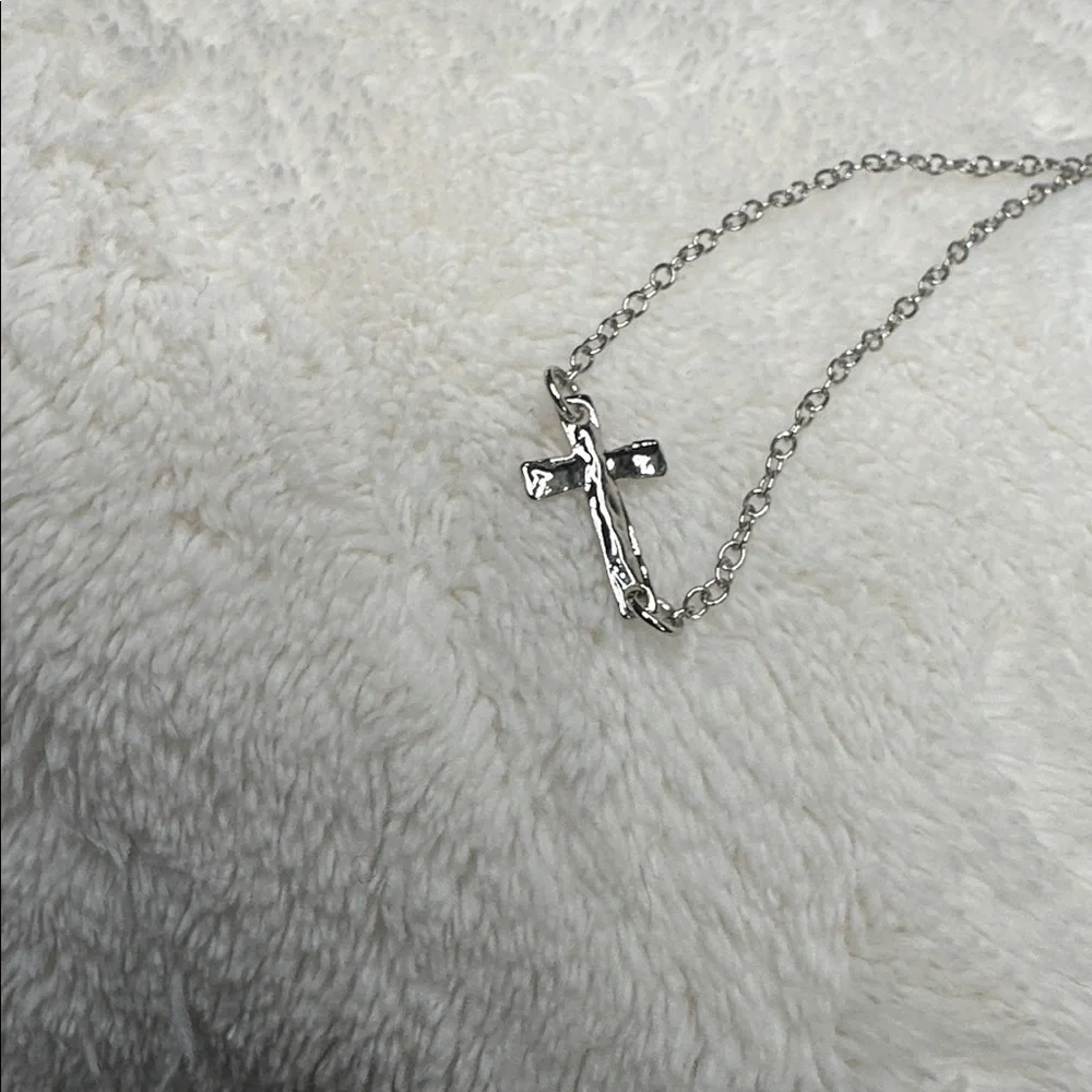 Cross Bracelet Double Sided Silver Tone Bracelet Faith Religious Gifts NWT
